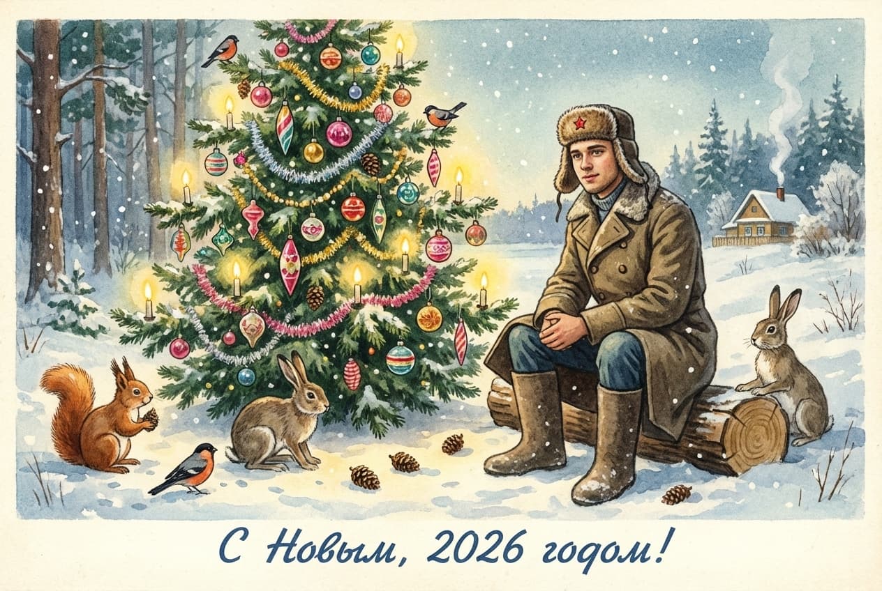 Как сделать новогоднюю открытку в стиле СССР с помощью нейросети: 30 готовых промптов