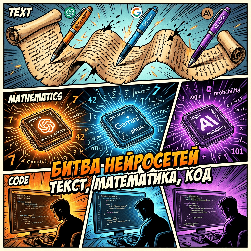 Сравнение нейросетей в генерациях: Claude vs ChatGPT vs Gemini в различных сферах