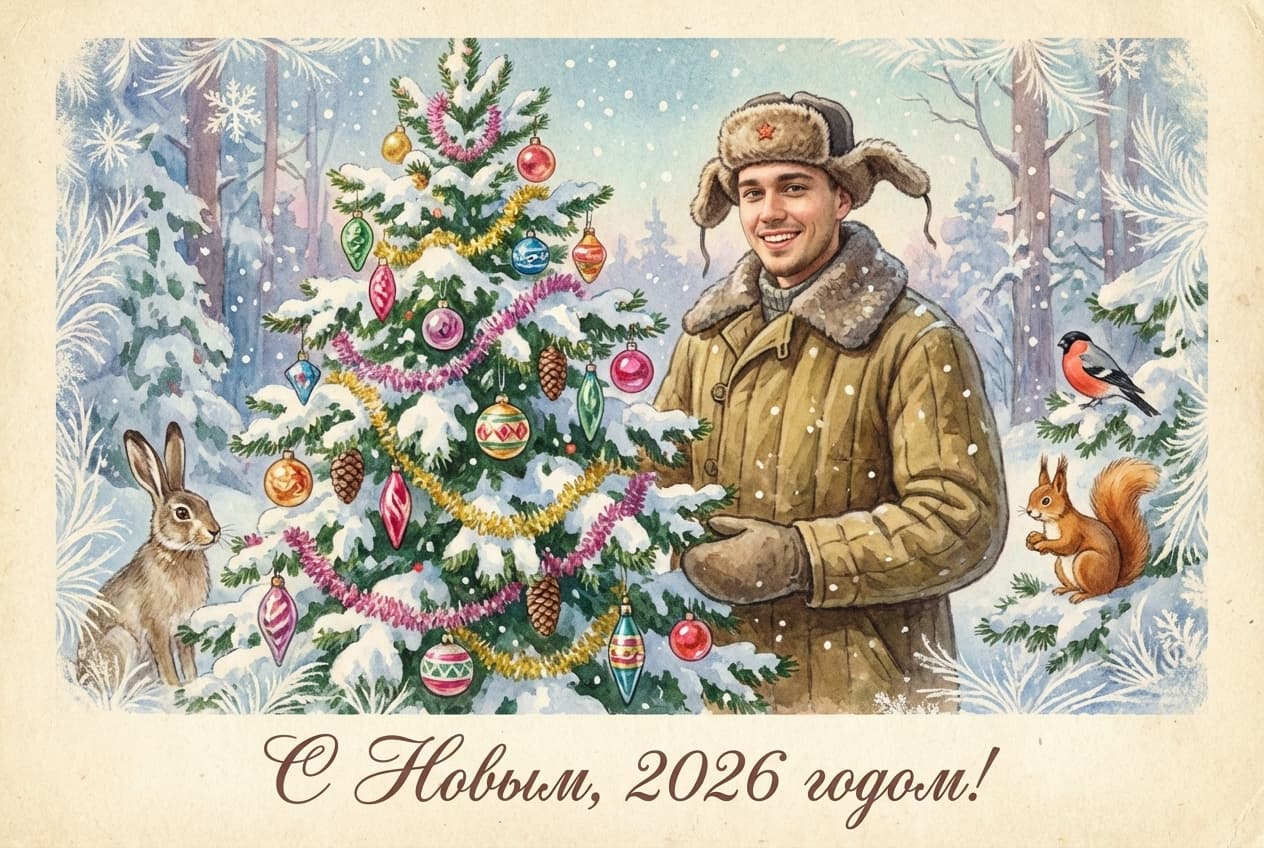 Как сделать новогоднюю открытку в стиле СССР с помощью нейросети: 30 готовых промптов