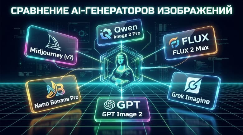 Лучшие нейросети для картинок в 2026. Сравнение Midjourney, Qwen, FLUX, Nano Banana, GPT и Grok на одних промптах